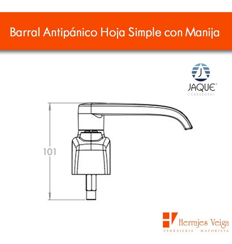 Imagen 4 de 10 de Barral Antipánico Jaque Puerta Hoja Simple Llave Manija Gtia
