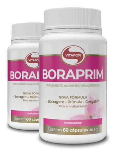 Kit 2 Boraprim Vitafor 60 Cápsulas Sabor Sem sabor