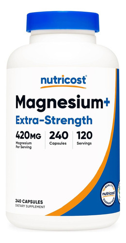 Nutricost Glicinato De Magnesio 420 Mg 240 Capsulas Sabor Sin Sabor