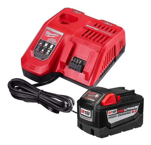 Bateria Milwaukee 18v 9 Ah M18 Hd + Cargador Rápido 48-3959a