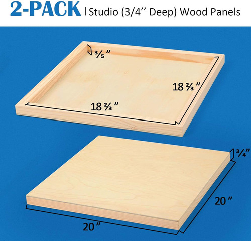 Paneles De Lienzo De Madera De Abedul Sin Terminar, 2 P...
