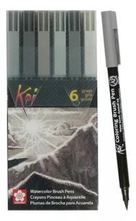 Sakura Koi Coloring Brush Pens Juego Pinceles Acuarela Gris