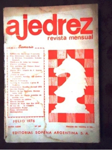 Revista Mensual Ajedrez  Nº 267 - Julio - 1976