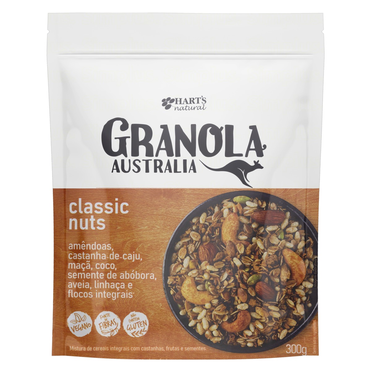 Granola Hart's Natural Austrália classic nuts sem glúten em pouch 300 g