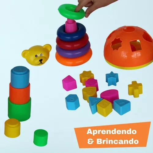 Brinquedo Educativo com 60 Peças Grandes Resistente Pecinhas Montar  Encaixar Construir Criar Presente Criança 2 Anos 3 Anos Menino Menina Natal  Construção Criatividade Imaginação Jogo Pedagógico Cometa