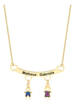 Comprar Colar Com Dois Pingentes Nome Personalizado Banhado Ouro 18
