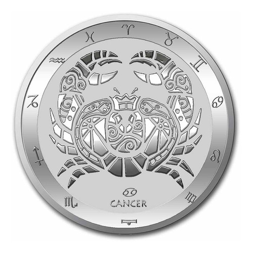 Moneda Plata Pura Zodiaco Cancer Tokelau Onza Troya Ringking