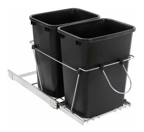 Double Pullout Trash Kitchen Container Can 35 Quart Slid Ggw