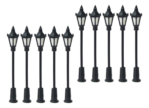 10 Piezas De Farola En Miniatura, Modelo De Lámpara De