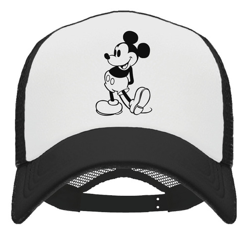  Gorra Trucker Mickey Mouse Blanco Y Negro Disney