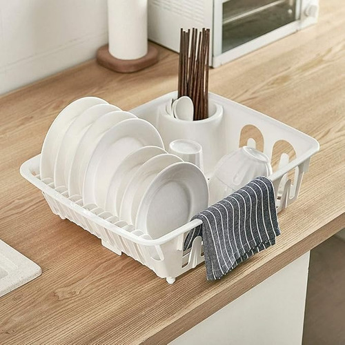Escurridor De Trastes Plástico Calidad Resistente Multiusos Blanco