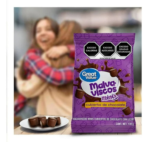 Malvaviscos Minis Great Value Cubiertos De Chocolate Con Leche 130 G
