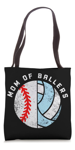 Bolsa De Tela Mom Of Ballers Divertida Baseball Volleyball M