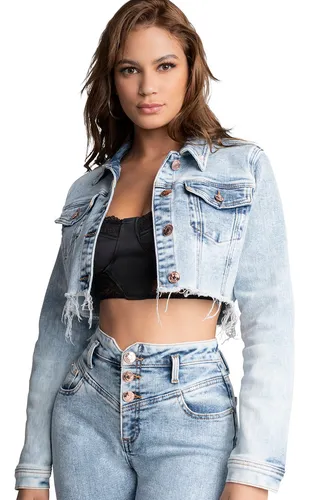 Chamarra Crop Dama Seven Jeans Mezclilla Premium Env o gratis