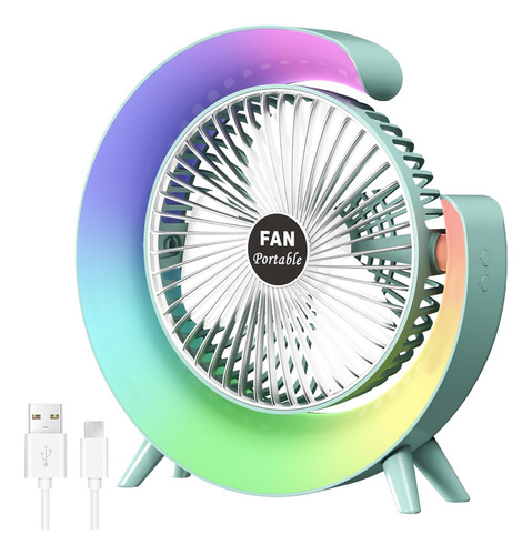 Ventilador De Escritorio Personal Con Luz Led