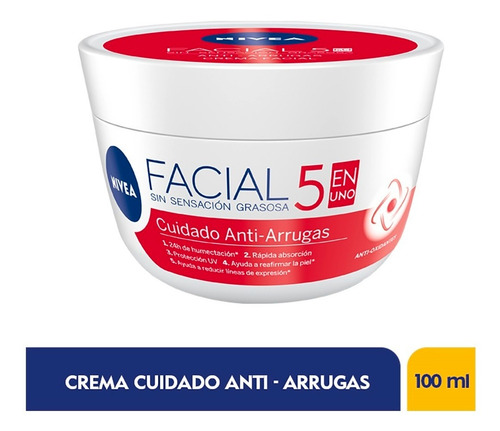 Crema Facial Nivea Cuidado Anti-arrugas 5 En 1 X 100ml