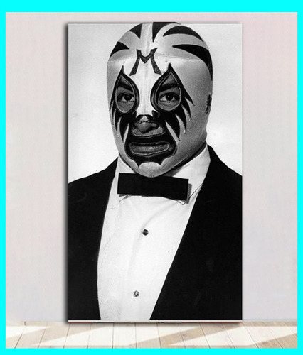 Cuadro Decorativo Lucha Libre 29x50 Cm Mil Mascaras Traje 