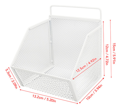 Cesta De Alambre Colgante De Metal Adhesiva De 13,2 X 10 X 1