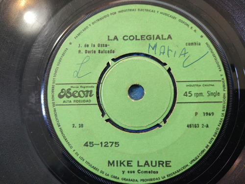 Vinilo Single De Mike Laure La Colegiala (b65