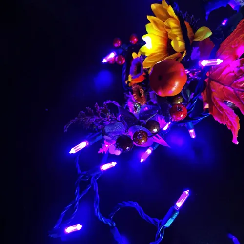 Cadena De Luces De Navidad 50 Luces Led Moradas De Grado Com