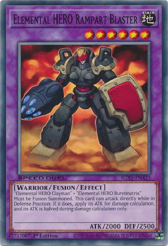 Elemental Hero Rampart Blaster / Mystery Tcg Sgx1-ena23 Inglés