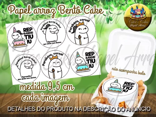 Bolo flork Meme com papel arroz e chantininho. 