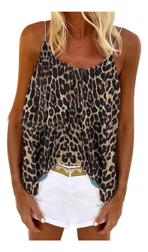 Camisola Casual Sin Mangas Con Estampado De Leopardo I Para