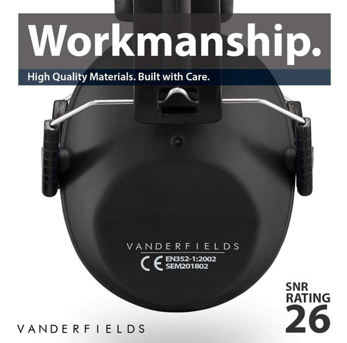 Protectores Auditivos Vanderfields, Nrr 26 Db, Ajustable
