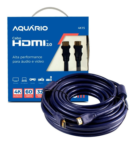 Cabo Hdmi 2.0 De 15 Metros Para Lojas Empresas E Escritórios