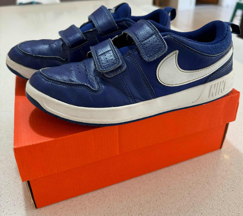 Zapatillas Nike Pico 5 Con Velcro P/ Niños Azules Número 34