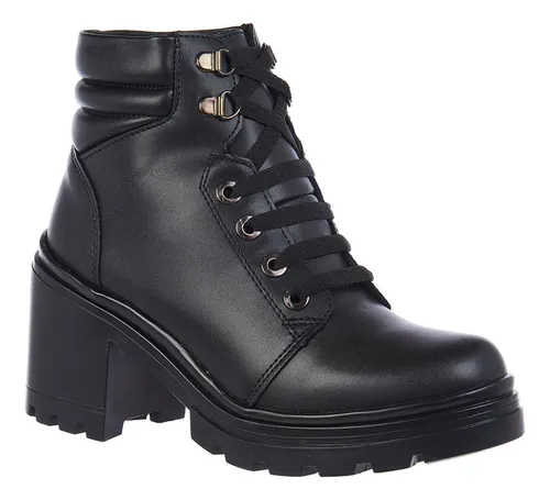Botines negro mujer tacon ancho sales