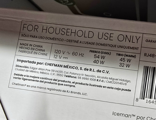 Mini-refrigerador Chefman Blanco Espejo Y Luz Led