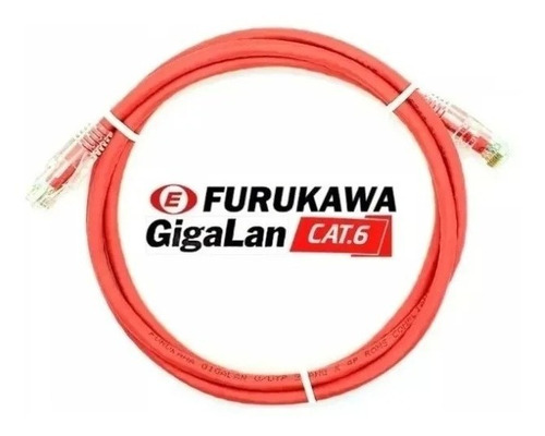Patch Cord Cat6 Furukawa Gigalan Vermelho 0,50cm (10uni)