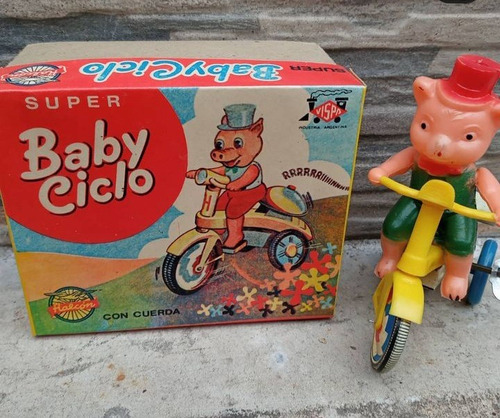 Antiguo Triciclo Baby Cyclo Cerdito Vispa Halcon Cuerda