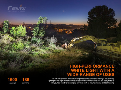 Linterna Fenix Hm70r 1600 Lumenes 3 Led Ip68 5000 Mah