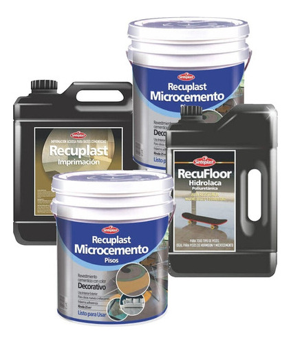 Kit Completo Recuplast Microcemento Pisos Recufloor Color Mm