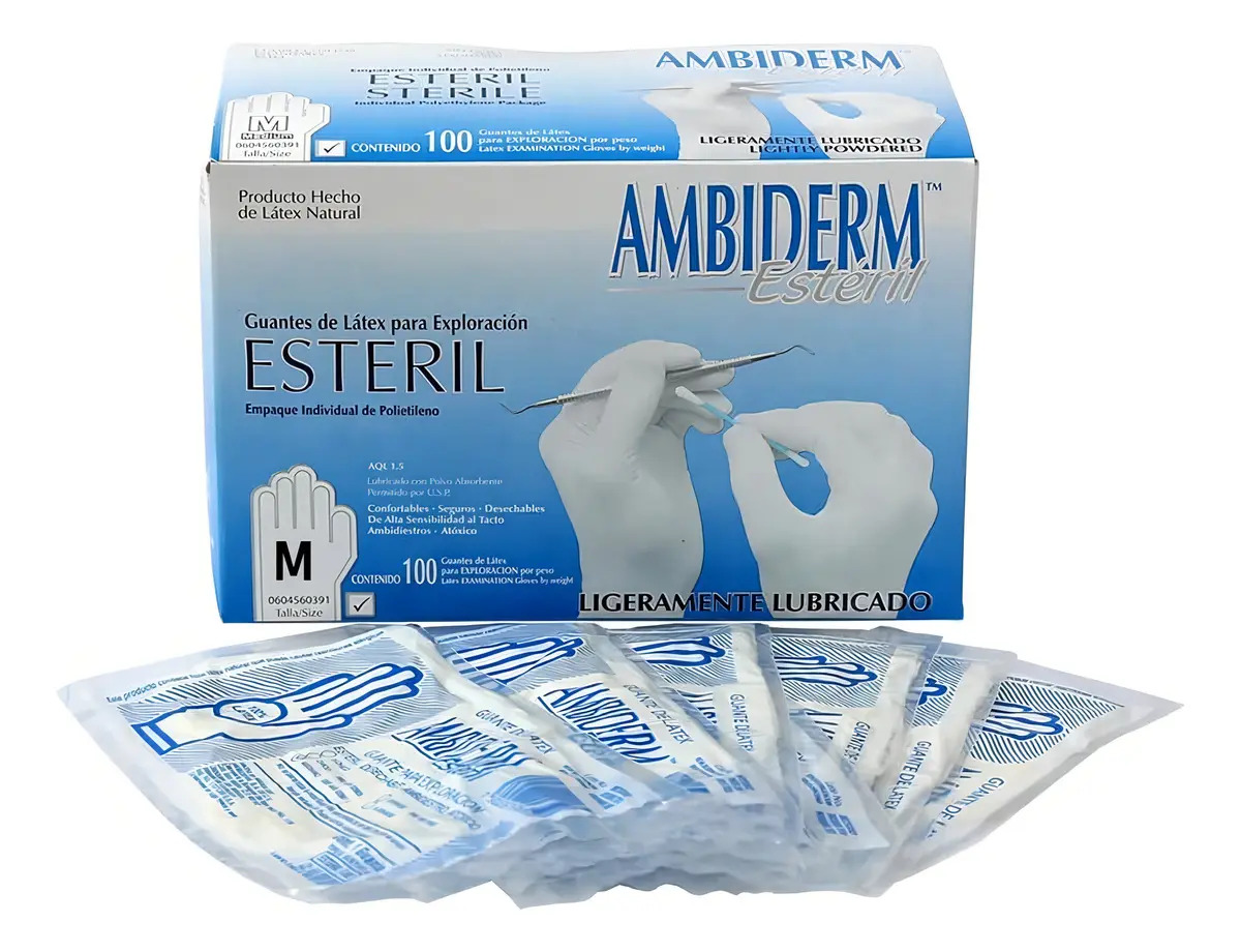 Ambiderm Mediano Látex Estéril c/100 pza