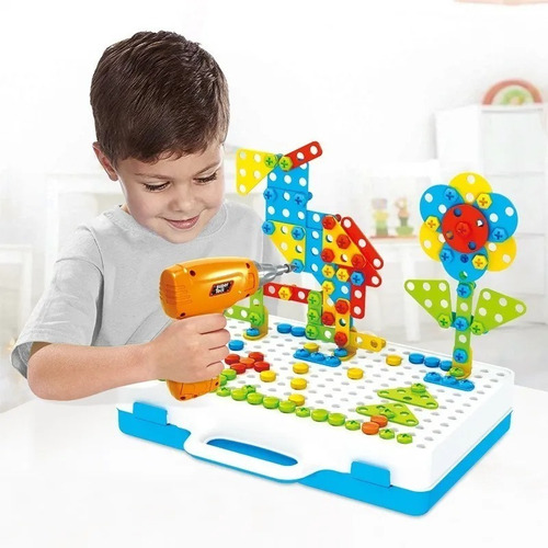 Taladro De Juguete Infantil Ingenio Mosaico Creativo 4 En 1