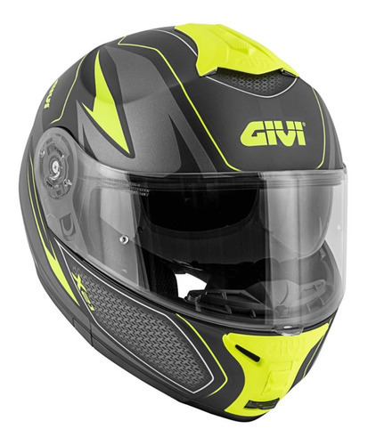 Capacete Givi X21 Shiver Preto/titânio/amarelo (articulado) Cor Cinza Tamanho do capacete 56