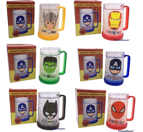 Mug Taza Pocillo Vaso Cervecero De Super Heroes Marvel 