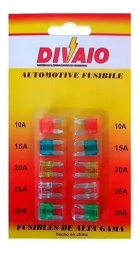 Mini Fusibles Kit X 10 Varios Amp Divaio