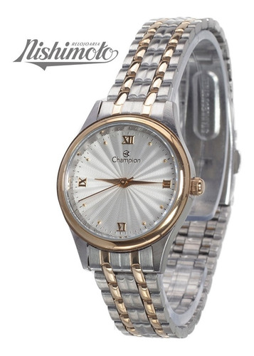 Relógio Champion Feminino Misto + Colar Brinco Prova D'agua