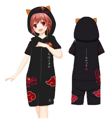 Anime Naruto Uchiha Itachi Pajamas Con Capucha Una Pieza