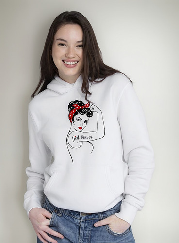 Sudadera Con Gorro Girl Power Poder Femenino 8 Marzo