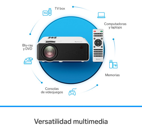 Proyector Multimedia Hd De 7000 Lúmenes, Portátil