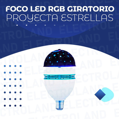 Imagen 2 de 10 de Foco Led Giratorio 3 Watts Colores Luces Rgb Luna Estrellas