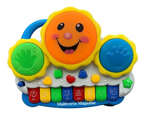 Piano Infantil Musical Teclado Bebê Com Som Luz Brinquedo