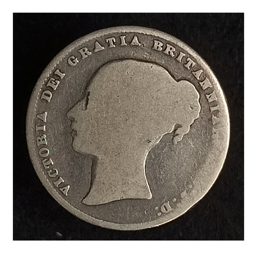 Gran Bretaña 1 Shilling 1865 Plata 900 Bueno Km 734.3