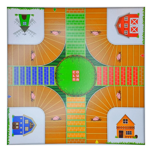 Jogo De Mesa Fazendinha Tabuleiro Infantil Brinquedo Em Mdf