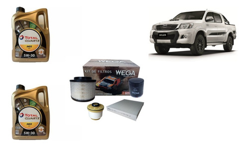 Aceite Total Ineo 5w30 Sintetico X 8 Lt + Filtros Hilux 3.0